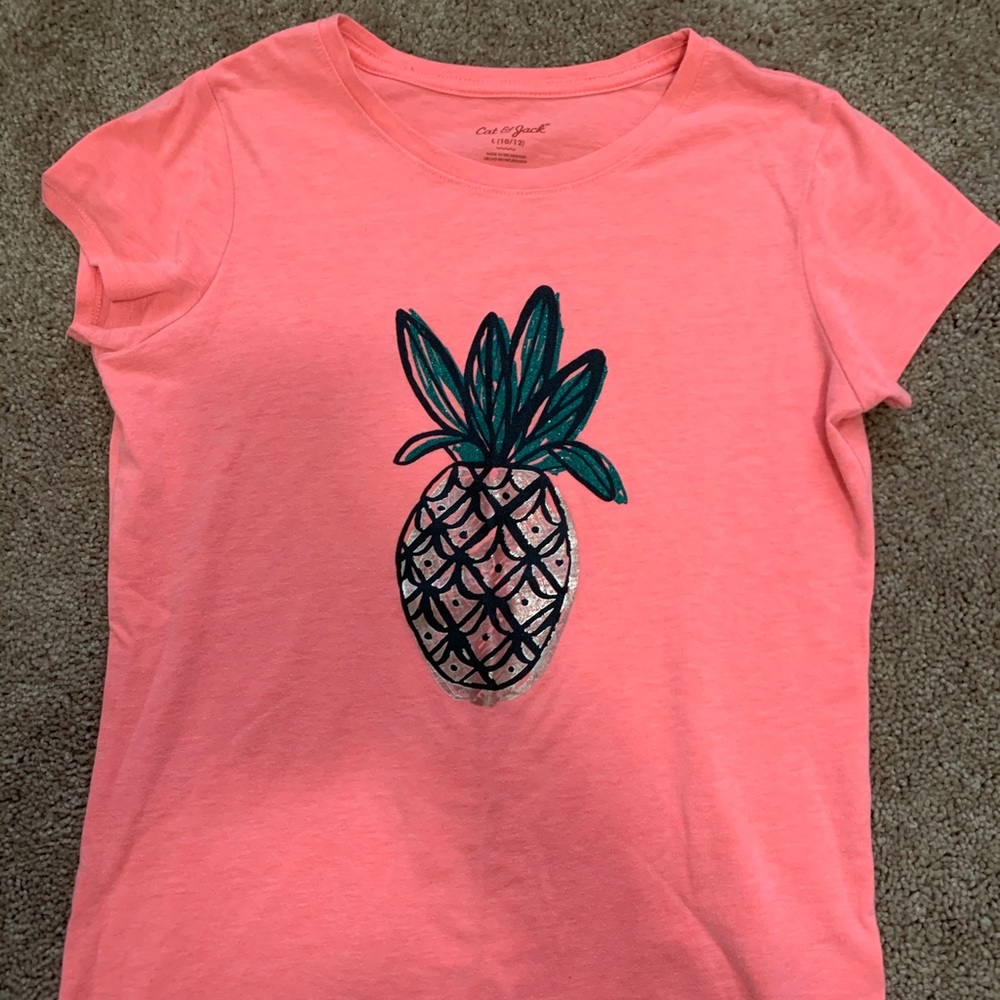 Short sleeve pink pineapple shirt